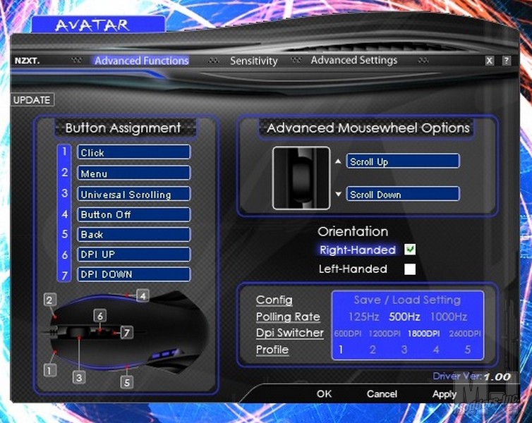 NZXT Avatar Gaming Mouse Avatar, Gaming Mouse, NZXT 3