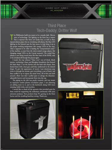The 2013 Modders-Inc Staff vs Staff Mod-Off sponsored by Thermaltake final results 6 CPU Mag -- 3rd Place Wolfenstein