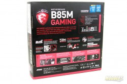 MSI B85M Gaming Motherboard Box Rear