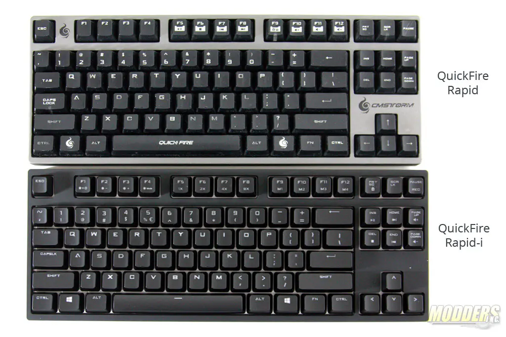 CM Storm QuickFire Rapid-i Keyboard Review 6 QuickFire Rapid Comparison Top View