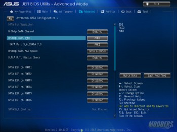 UEFI - Advanced screen - SATA