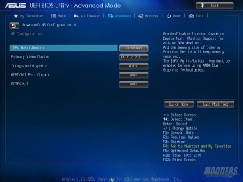 UEFI - Advanced screen - NB Settings