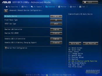 UEFI - Advanced screen - Onboard Devices