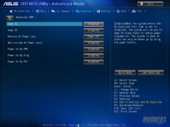 UEFI - Advanced screen - APM