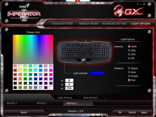 lighting profile configurator