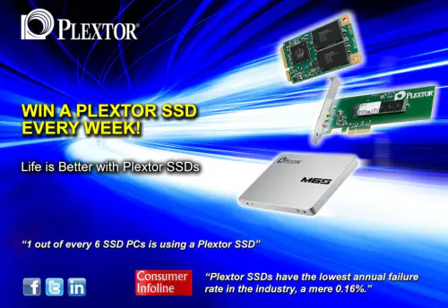 Plextor SSD Giveaway. One person will win a Plextor SSD every week! 1 Plextor ssd giveaway