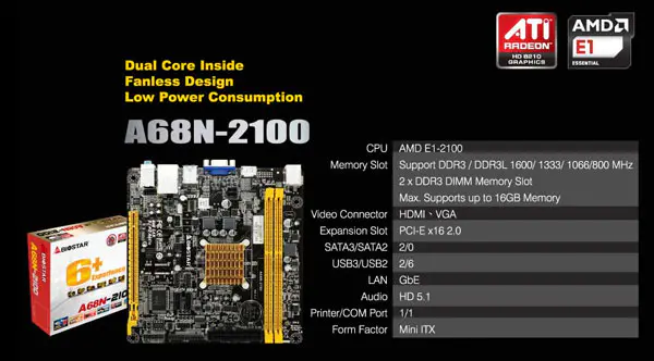 Biostar Launches New mini-ITX SoC Mainboard Line 4 Dual-Core AMD