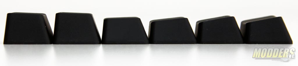 Keycap side profile by row