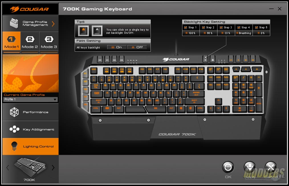 Cougar UIX Light Options