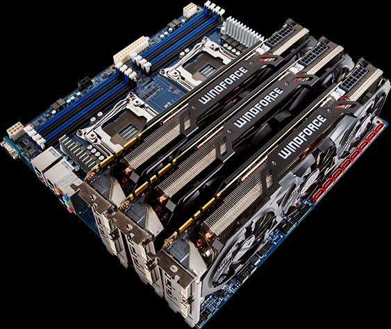 Dual online gpu motherboard