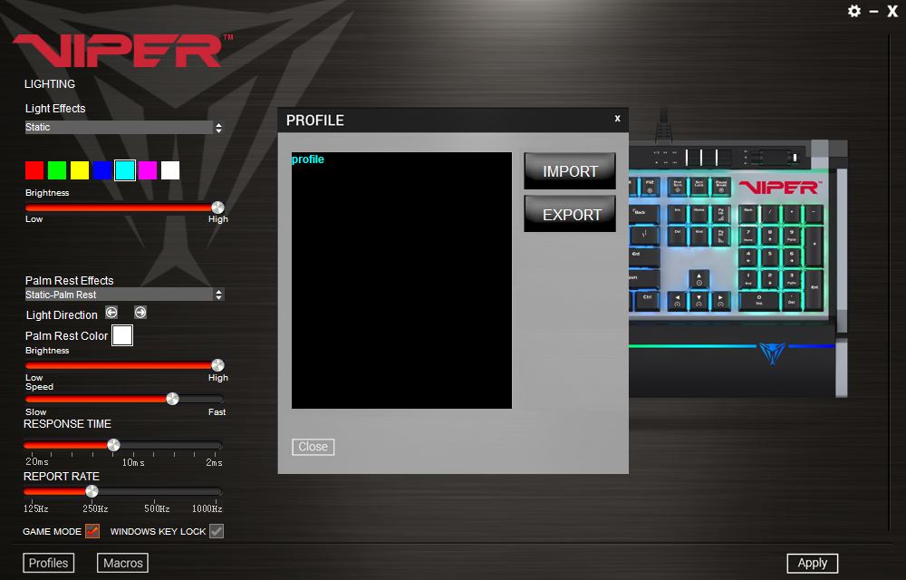 Patriot Viper V770 Keyboard Software