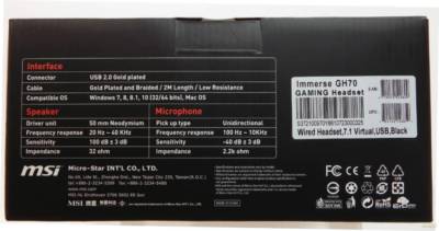 MSI Immerse GH70 Gaming Headset