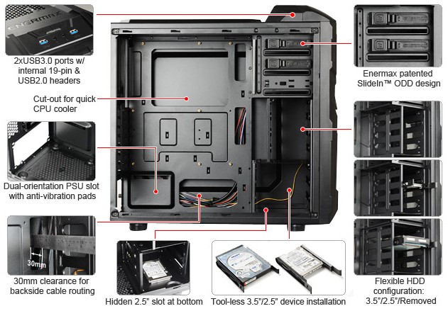 Enermax Coenus Computer Case Enermax, Mid Tower 5