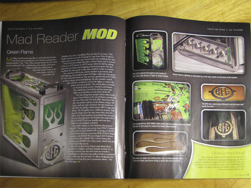 Tazz Modders-Inc's Green Flame on the cover of CPU 6
