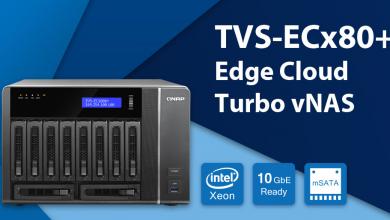 QNAP Releases TVS-ECx80+ Edge Cloud Turbo vNAS Powered by Quad-core Intel Xeon E3 3.4GHz Processor with Dual 10GbE and 256GB Flash Cache QNAP 105