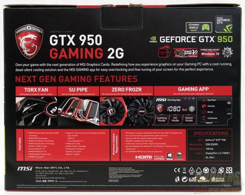 MSI GTX 950 Gaming 2G Video Card Review Gaming, GPU, Intel, Maxwell, MSI, Nvidia 2