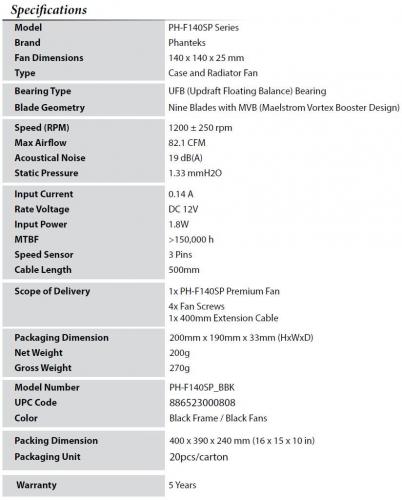 Phanteks Premium MP and SP Series Fans Launched black, cooling, f120mp, f140mp, f140sp, f200sp, Fans, phantkes 10
