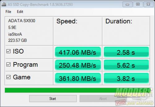 ADATA SX930 75% Full AS SSD