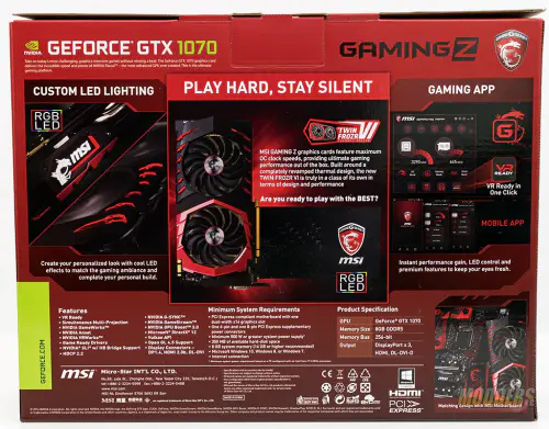 MSI GeForce GTX 1070 Gaming Z Graphics Card Review 3 GEFORCE® GTX 1070 GAMING Z 8G