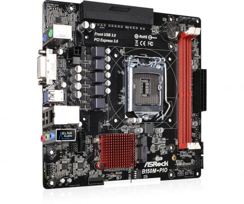 New ASRock Z170M-PIO2 Motherboard Has Angled PCI-E x16 Slot ASRock, b150m-pio, compact, micro-DTX, Motherboard, PIO, z170m-pio2 6