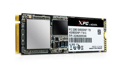 ADATA XPG SX8000 PCIe Gen3x4 M.2 SSD Launched, Uses 3D MLC NAND silicon motion 1