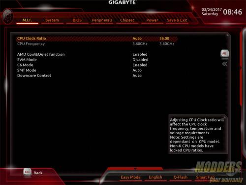 Advanced Frequency Settings - Advanced CPU Core Settings
