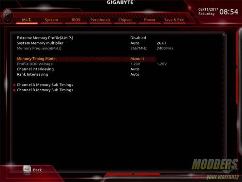 Advanced Memory Settings