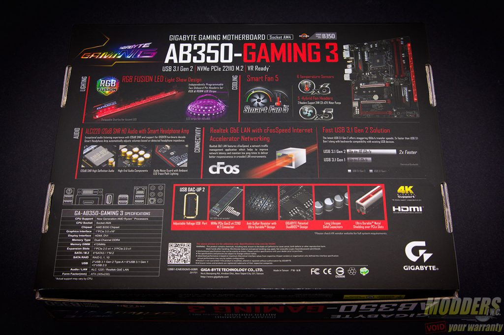 Gigabyte Ab350 Gaming 3 Motherboard Review Fun And Flexibility Modders Inc