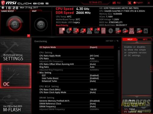 MSI X299 Tomahawk Arctic Motherboard Review Intel, MSI, x299 29