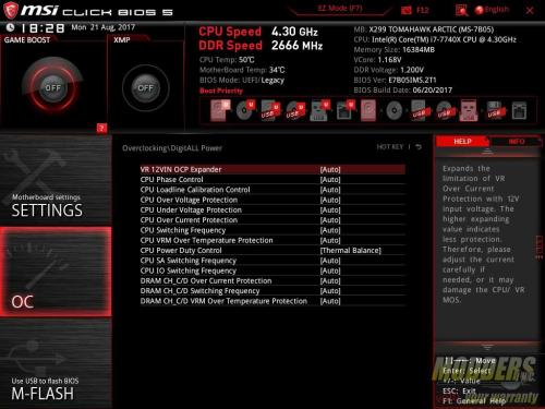 MSI X299 Tomahawk Arctic Motherboard Review Intel, MSI, x299 30
