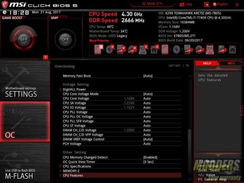 MSI X299 Tomahawk Arctic Motherboard Review Intel, MSI, x299 32