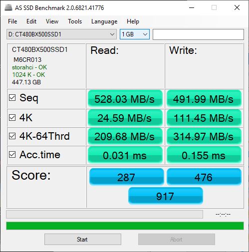 Crucial BX500 480 GB Review