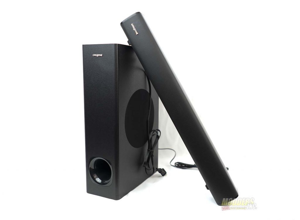 Creative Stage 2.1 soundbar and woofer