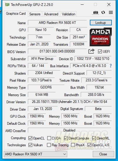 XFX Radeon RX 5600 XT THICC II Pro Boost 1