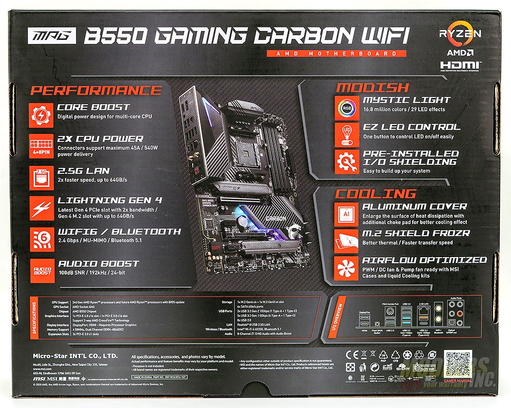 Test MSI MPG B550 Gaming Carbon WiFi : chipset AMD B550, promesses