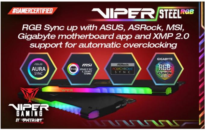 VIPER GAMING Release High Capacity VIPER STEEL RGB Memory Modules and Kits ddr4, Memory, Patriot Viper 1