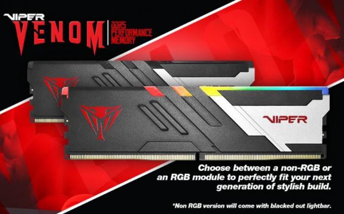 VIPER VENOM RGB and non-RGB DDR5 Performance Memory Kits