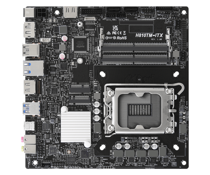 ASRock Launches the H810TM-ITX Thin Mini-ITX Motherboard ASRock, Mini-ITX, Mini-ITX Case, Motherboard 3