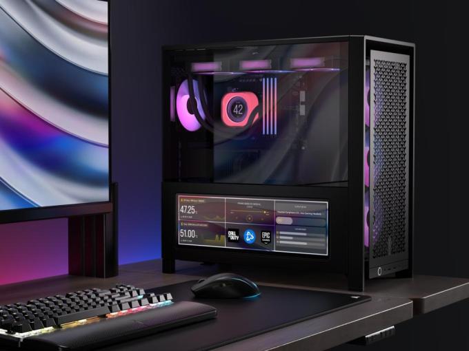 CORSAIR XENEON EDGE 14.5" LCD Touchscreen in pc case