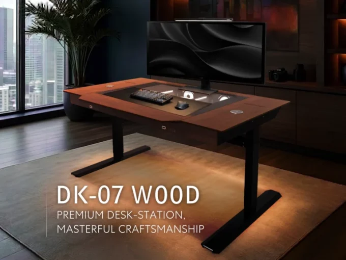 LIAN LI DK‑07 WOOD — A Motorized Walnut Desk That Doubles as a Full PC Case 1 lian li would desk dk07wood