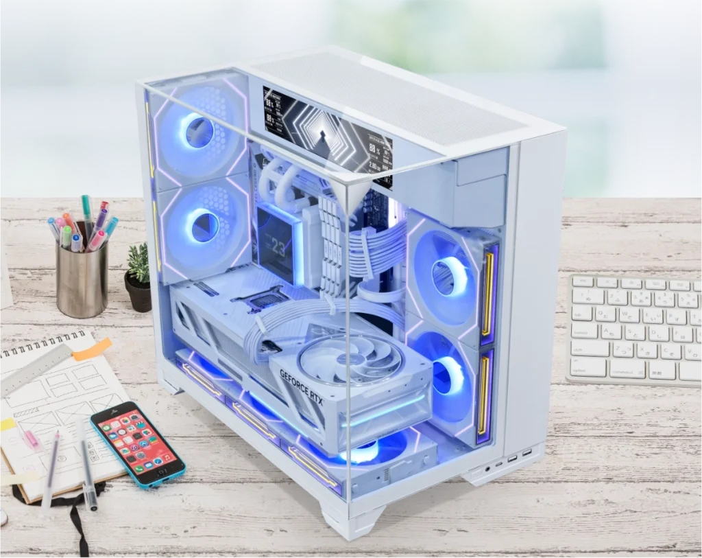 NEW LIAN LI O11 VISION-M Dual-chamber Micro-ATX Case 4 LIAN LI O11 VISION-M: 3-Sided Glass White
