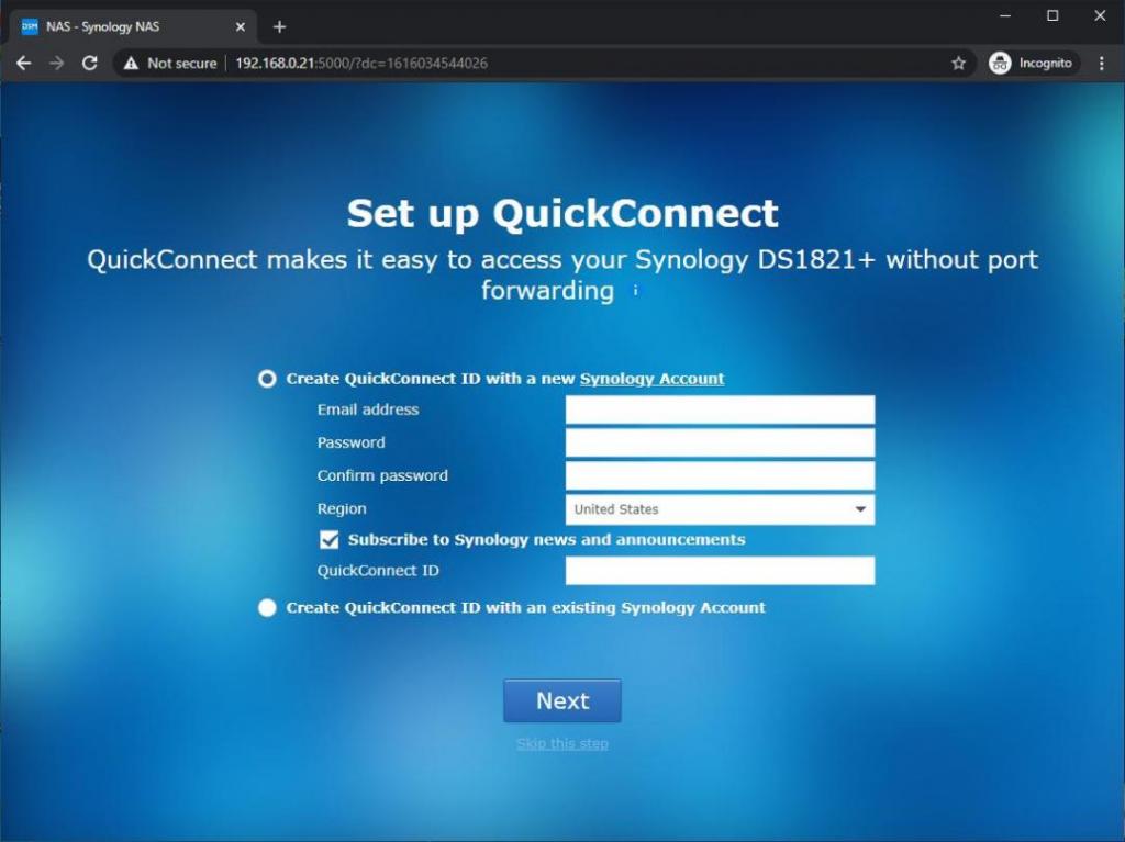 Synology connect. Synology ds1821+.